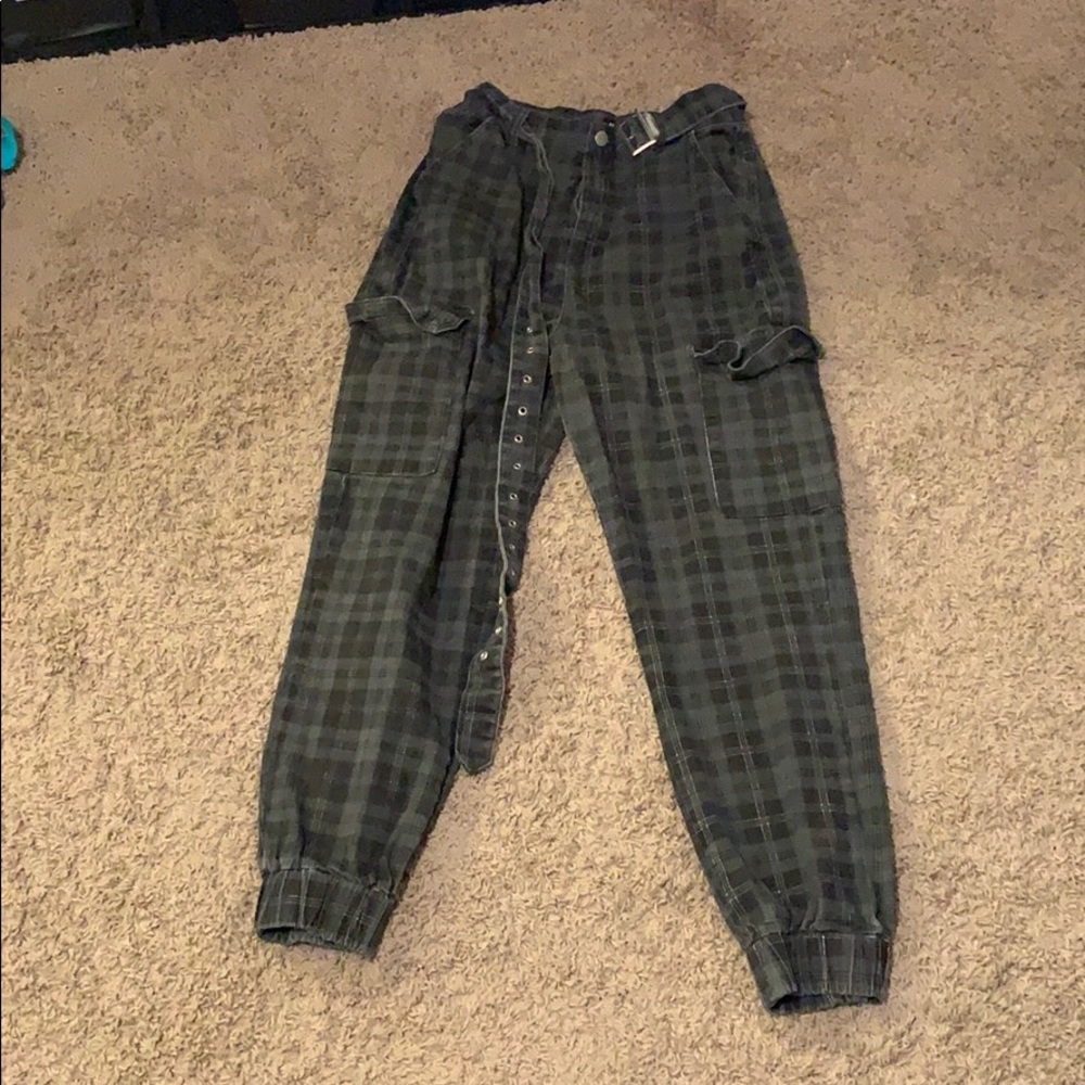 Plaid jogger pants